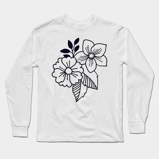 Art Flower Long Sleeve T-Shirt by Design Anbay